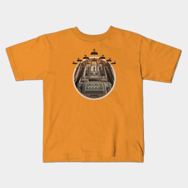 Robots Unite! crest variant Kids T-Shirt by adam@adamdorman.com